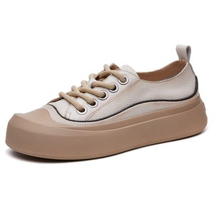 Chaussures plates rétro en cuir blanc pour femme - Chaussures plates classiques pour femme durables et élégantes pour 2026, très polyvalentes. - Product Image 1