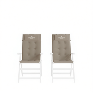 Juego de 2 cojines para silla de respaldo alto color taupe, resistentes al agua, acolchados, extraíbles, lavables, para todas las estaciones - Product Image 1