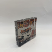 Cadre photo carré en acrylique 4x4 pouces avec impression sérigraphiée liquide flottante, décoration moderne, cadeau de vacances, souvenirs, requin, poisson