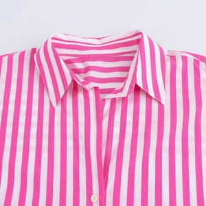 Roupas Estilo Coreano por Atacado para Mulheres, Camisa Listrada para Escritório, Blusa Casual Clássica de Marca - Product Image 5