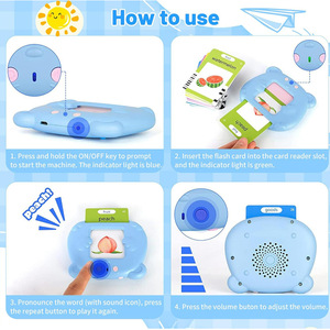 Cartões Cognitivos de Plástico Personalizados Brinquedo Educacional para Crianças Máquina Leitora de Flashcards com 112 Cartões Recursos Musicais e de Fala - Product Image 4