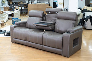लक्जरी घर फर्नीचर सोफे रहने वाले कमरे जानवर वास्तविक चमड़े 3 सीटर पावर इलेक्ट्रिक रिक्लेयर सोफा सेट - Product Image 3