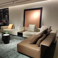 Sofá Modular de Lujo Italiano, Sofá de Cuero Reclinable en Forma de L, Juego de Sofás para Sala de Estar, Diseño Moderno, Modelo Italiano