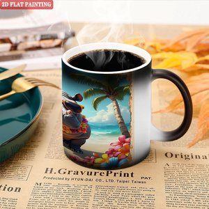 Tasse Magique Noire Givrée 11oz en Céramique à Changement de Couleur Activé par la Chaleur – Cadeau Nouveauté Tendance - Product Image 5