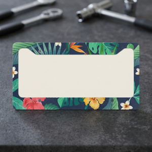Marco de Matrícula de Plástico con Diseño Floral Tropical Moderno y Elegante, con Distancia entre Orificios de 175 mm, para Automóvil - Product Image 2