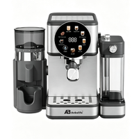 ANBOLIFE Cafetera Espresso de Calidad Profesional con Molinillo Integrado, Espumador de Leche Manos Libres para Cappuccinos y Lattes, Acero Inoxidable
