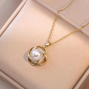 Collana di Perle d'Acqua Dolce dal Design Moderno ed Elegante, Accessorio di Moda con Fiore di Perla, Catena per Clavicola, Gioiello Raffinato - Product Image 6