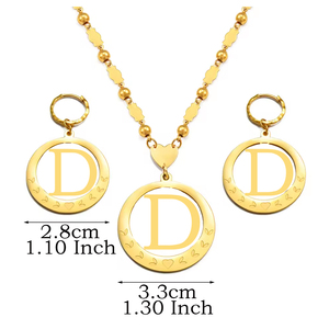 Collares y Pendientes <span class=keywords><strong>con</strong></span> Colgante Hawaiano de Guam, Conjuntos <span class=keywords><strong>con</strong></span> Iniciales, Chapados en Oro, Alfabeto de Micronesia de la A a la Z, Joyería <span class=keywords><strong>con</strong></span> Letras Inglesas # 076921S - Product Image 4