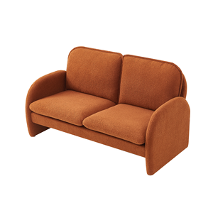 Sofá Loveseat, sofá moderno de mediados de siglo, mini sofá para sala de estar, dormitorio, dos plazas para espacios pequeños KD para apartamento, naranja - Product Image 3