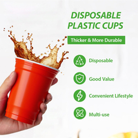 Tasse en plastique 18oz à emporter, tasses rouges et blanches à emporter, emballage alimentaire à emporter, tasses à thé