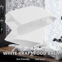 Sacs alimentaires biodégradables en papier kraft blanc, enveloppes/pochettes auto-adhésives, différentes tailles pour les entreprises alimentaires, sacs à pâtisserie