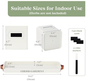 Set of 3 <strong>Kitchen</strong> Windowsill <strong>Herb</strong> Pots Indoor <strong>Herb</strong> Garden <strong>Planter</strong> with Tray for Home Use Eco-Friendly Plant Fiber Customizable - Product Image 5