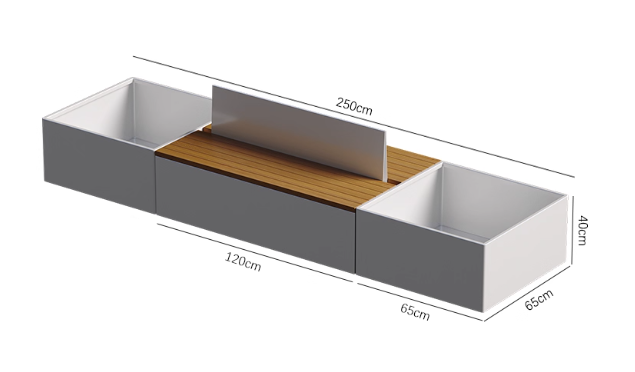 Banc à fleurs 250*65*40