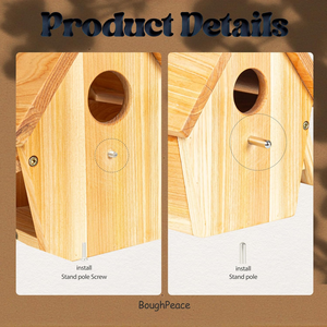 Nichoirs en bois suspendus pour l'extérieur, vente en gros du fabricant, lot de 2, pour la <span class=keywords><strong>d</strong></span>écoration de plusieurs oiseaux sauvages dans le jardin - Product Image 6
