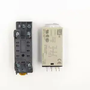 H3Y-2 H3Y-4 AC 220V 110V DC 12V 24V Timer Time Delay Relay 1S 5S 10S 30S 60S 3Min 5M 10M 30M 60M dengan Basis