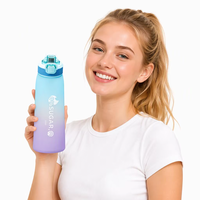 Bouteille d'eau écologique anti-fuite en Tritan+PP, sans BPA, de qualité alimentaire, compatible lave-vaisselle, pour la randonnée, le bureau et la salle de sport