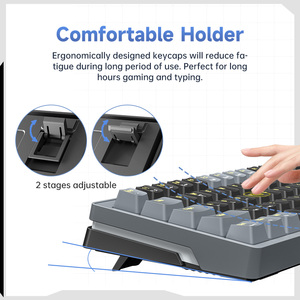 Teclado Mecánico Personalizado ZA68 60% USB 2.4Ghz Inalámbrico Hot Swap RGB Retroiluminado Impermeable para Juegos 60 Por Ciento 60% RGB L - Product Image 3