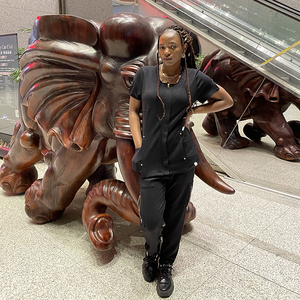 Nuevos Conjuntos de Uniformes Médicos Ecológicos 2023, Transpirables y Absorbentes, Tejido Elástico en 4 Direcciones, para Uso Hospitalario Femenino - Product Image 3