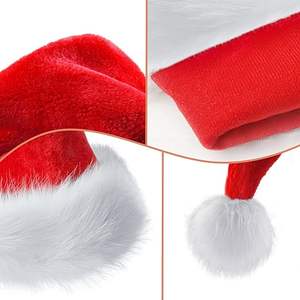 क्लासिक लघु प्लश मज़ेदार क्रिसमस टोपी वयस्क पार्टी बच्चों की सजावट के लिए - Product Image 5