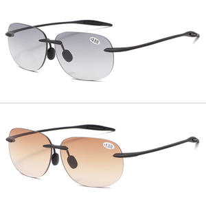 老眼鏡 & サングラス女性男性着色グレーリムレスサンリーダーメガネUVブロッカー釣り運転 - Product Image 5