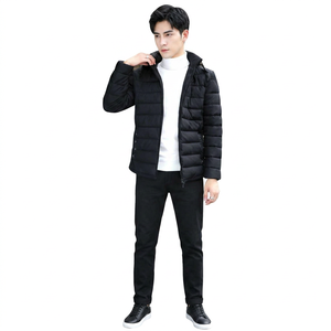 Wholesale Price Fashion Men's <b>Custom</b> Casual Finished Canvas Puffer Jacket Stand Collar Front Winter Hot Product Bubble Effect - Product Image 1