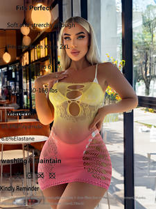 Robe de lingerie sexy évidée dégradé <span class=keywords><strong>rose</strong></span>, robe bustier moulante pour femme, jupe courte, robes longues, sexy - Product Image 6