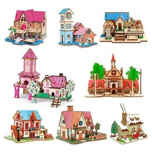 Puzzle 3D de dessin animé, jouets DIY faits à la main pour enfants, modèle de construction de villa en carton, décoration de bureau - Product Image 2