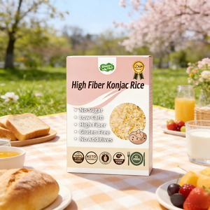 Riz de Konjac Shirataki Premium OEM, faible en glucides et en matières grasses, riche en fibres, 100g, <span class=keywords><strong>végétarien</strong></span>, Keto, Paléo, aliment instantané prêt à consommer en 15-20 minutes - Product Image 2