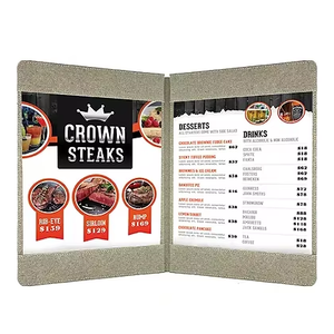 Wholesale Restaurant Leather Menu Cover Eco Leather Menu Holder Double Page Menu Covers Restaurant - Product Image 1