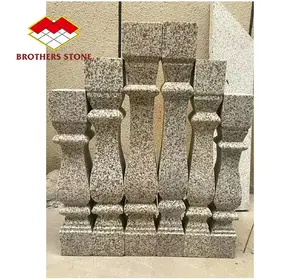 Exterior yellow granite balusters granite Column and Handrail for building decoration