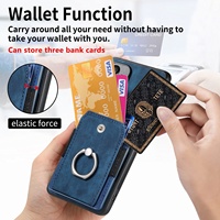 Étui de protection intégral pour téléphone avec support anneau et porte-cartes pour Samsung S26 Ultra S25 FE A56 M56 en cuir PU gaufré