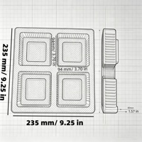 4-delige fruitbak liner voor afternoon tea party, afhaalbaar, stapelbaar, lichtgewicht, groothandel