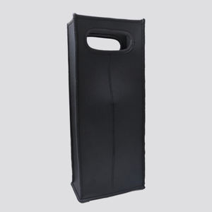 Sac isotherme pour vin à deux bouteilles, réutilisable, avec logo personnalisé, design matelassé en polyester, pour garder au frais - Product Image 3