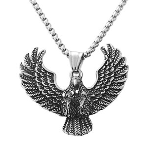 Collar de Acero Inoxidable con Colgante de Águila para Hombre, Estilo Punk Retro, Amuleto Animal 19044 - Product Image 5