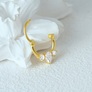 CANNER Factory Wholesale S925 Sterling Silver CZ Opal <b>Cartilage</b> Jewelry 18K Gold Piercing Clicker <b>Hoop</b> Earrings for Woman - Product Image 2