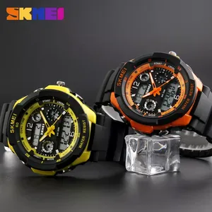 SKMEI 0931/1060 Jam Tangan Kuarsa Analog Digital untuk Pria, Arloji Olahraga Digital Tahan Guncangan, Jam Tangan LED untuk Pria