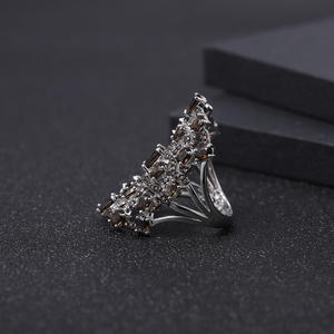 Anillo de Plata 925 con Incrustaciones de Piedras Preciosas y Cristales, Serie Vintage, Alta Elegancia, Venta Directa de Fábrica, Disponible - Product Image 3