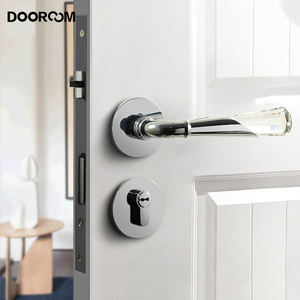 DOOROOM gagang pintu Interior kristal kuningan perak krom kenop pintu Emas PVD mewah untuk kombinasi kunci pintu apartemen Hotel - Product Image 3