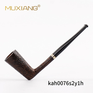 MUXIANG Briarwood Smoking Pipe Bent Type 3mm Vulcanized Rubber Mouthpiece Handmade Tobacco Pipe - Product Image 2