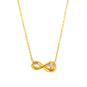 Collana con Ciondolo <span class=keywords><strong>Infinito</strong></span> Portafortuna in Acciaio Inossidabile Placcato Oro 18K, Impermeabile e con Conservazione del Colore, con Zirconi a <span class=keywords><strong>Cuore</strong></span>, Gioiello Trendy da Donna - Product Image 5
