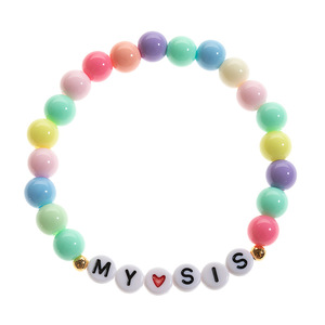 Bracelet élastique en perles acryliques bohèmes en forme de cœur de pêche pour femme PFT - Cadeau de mariage pour l'amitié - Product Image 6