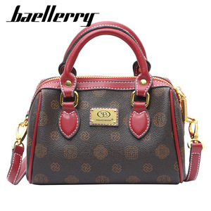 กระเป๋าสะพายไหล่แฟชั่นสำหรับผู้หญิง Baellerry สีน้ำตาล ลายโมโนแกรม ปิดด้วยซิป รูปทรงสี่เหลี่ยมแนวนอน กระเป๋าสะพายข้าง - Product Image 4