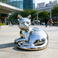 Escultura de Toro de Acero Inoxidable de Calibre Grueso, Grado 304, Resistente al Óxido, Arte para Entrada de Plaza Comercial, Estatua de Gato