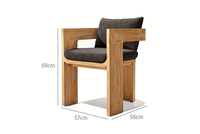 Hochwertiges Teak-Luxus-Gartenmöbelset im nordischen Stil, wetterfest, für Hotel, Villa, Restaurant und Garten.