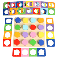 Juego Educativo de Madera para Niños, Tablero de Combinación de Colores, Entrenamiento de Pensamiento Lógico, Aprendizaje Temprano, Juego Cognitivo, Rompecabezas de Bloques de Construcción