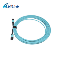 24 Fiber MPO Macho/PC OM4 Aqua 3,0mm LSZH 10M Tipo B Cable de conexión de fibra óptica LSZH 10M Tipo B Cable de conexión de fibra óptica