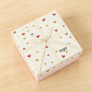 Factory Direct Customizable Heart-print <b>Gift</b> <b>Box</b> With Ribbon Cute Ideal for Valentine's Day & <b>Gift</b> Packaging - Product Image 2