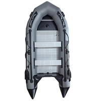 Bateau gonflable de haute qualité de 3.8 mètres 0.9mm canot pliable en PVC avec bateau de pêche gonflable au sol en aluminium