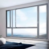 Fenêtre coulissante horizontale en alliage d'aluminium pour salle de bain avec verre opaque, design de ventilation pour l'intimité et isolation thermique