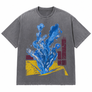 Camiseta Corta de Algodón 100% con Logotipo Personalizado, Estilo Vintage, Lavado Ácido, Estampado Gráfico, Streetwear para Hombre - Product Image 1